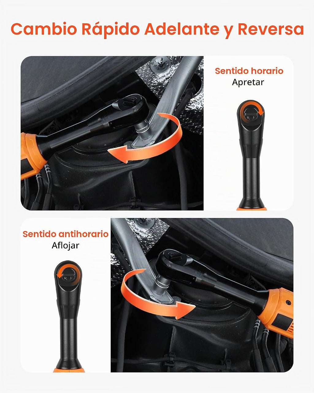 VEVOR Llave de trinquete inalámbrica, transmisión de 3/8 pulgadas, 230 RPM, hasta 66 ft-lbs de torque, juego de llaves de trinquete eléctricas a batería con dos baterías de 2.0Ah, cargador, dados