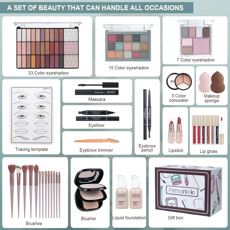 Kit completo de maquillaje todo en uno para mujeres, juego de regal...