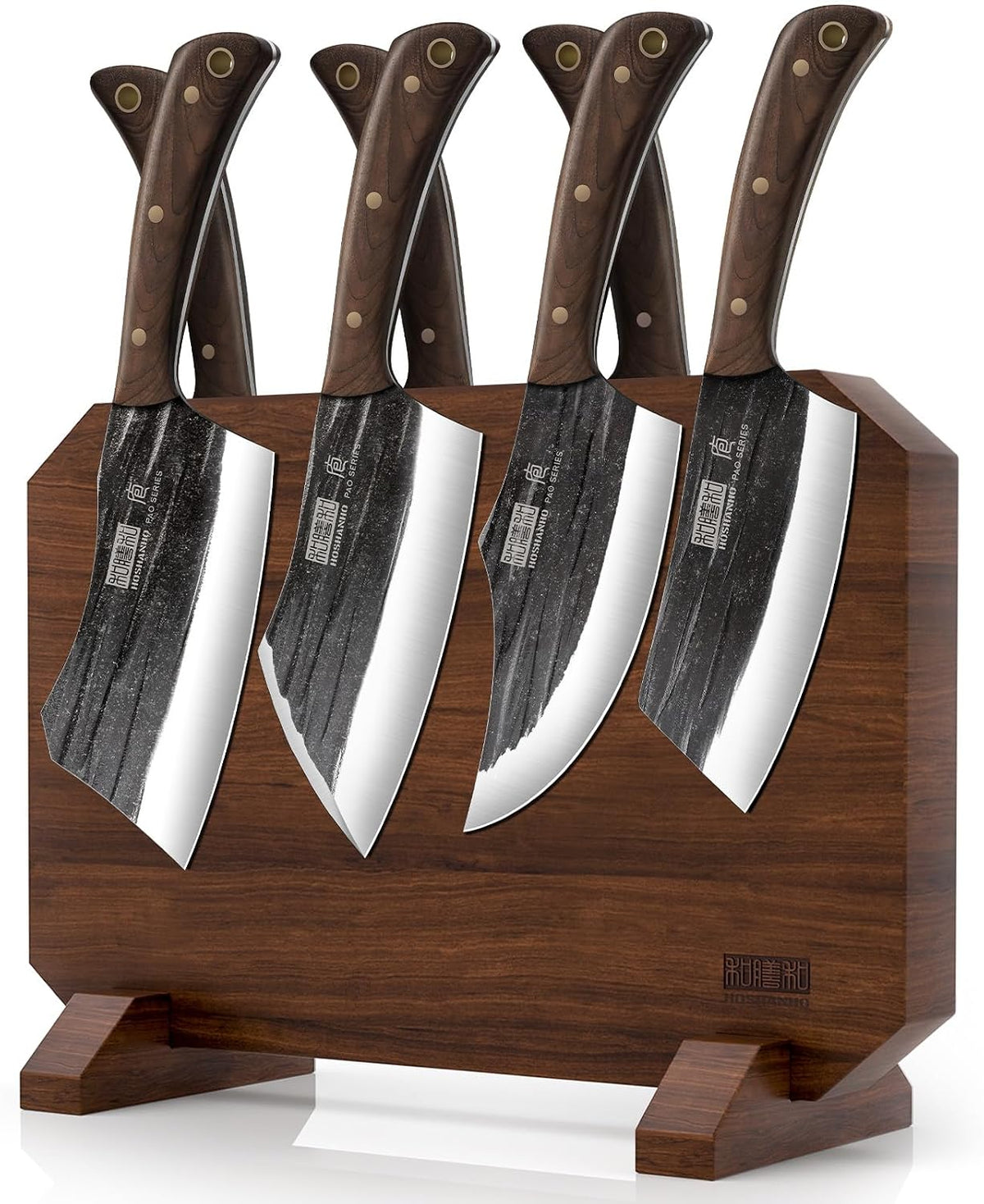 HOSHANHO Juego de cuchillos de cocina de carnicero de 8 piezas, juego de