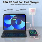 iPhone 18 17 16 15 Cargador de carga rápida tipo C USB C cargadores rosa