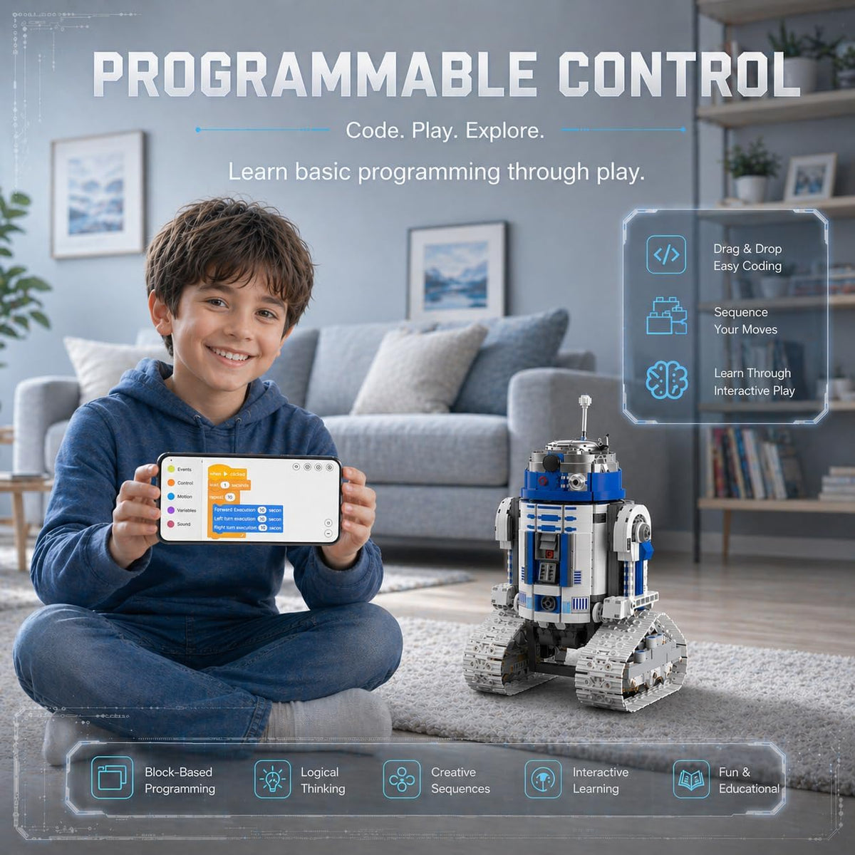 Kit de construcción de robot mecánico galaxia, control remoto y aplicación, juguetes de construcción de robot STEM, compatible con robot Lego, regalos de cumpleaños para el día del padre para