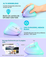 Lekvey Ratón ergonómico, ratón vertical inalámbrico, ratón recargab...