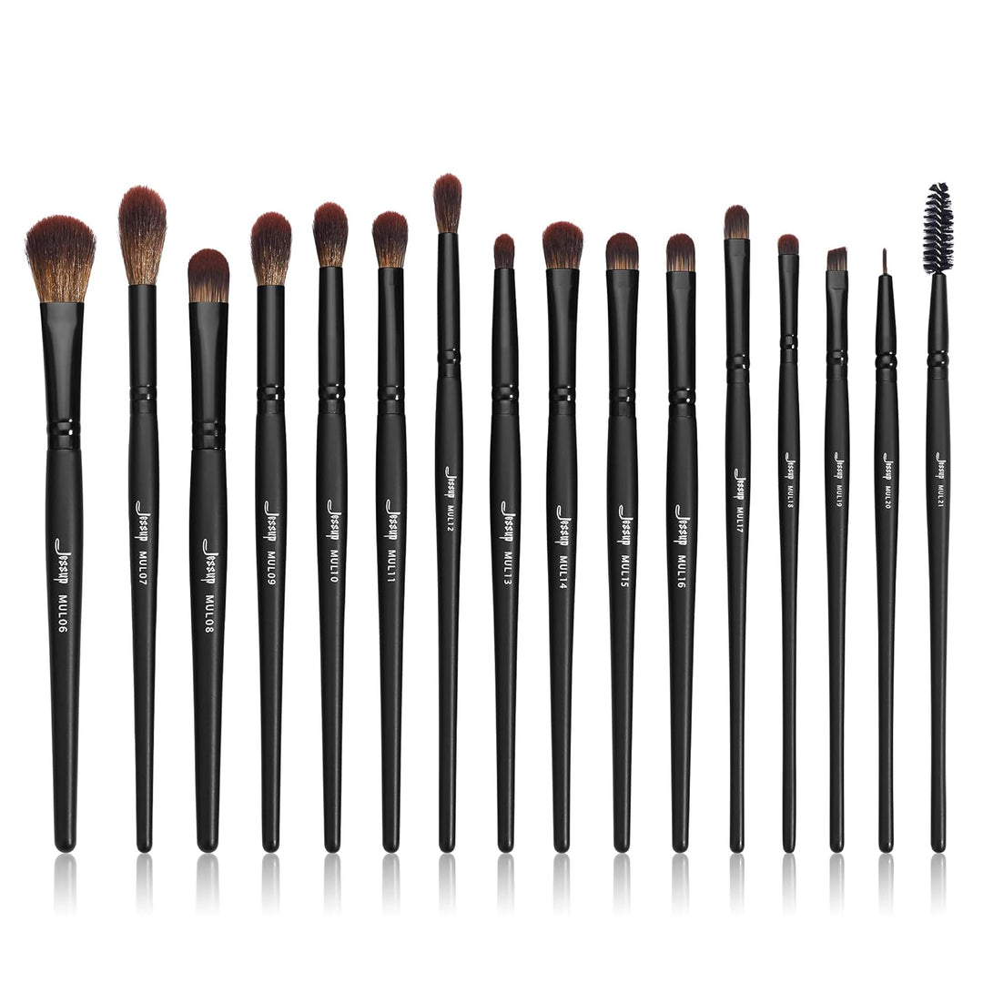 Jessup Juego de brochas de maquillaje veganas con corrector en polv...