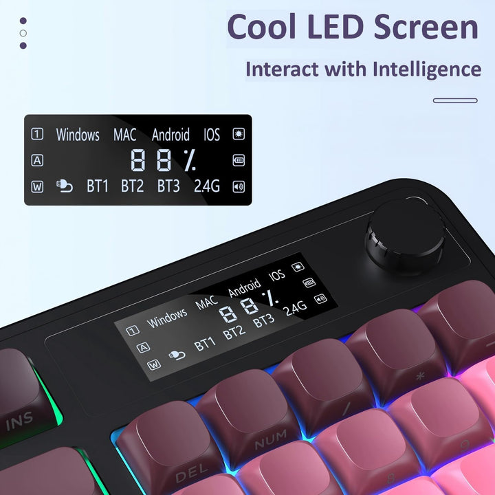 Teclado AULA S99 Pro, teclados inalámbricos con botón multimedia, r...