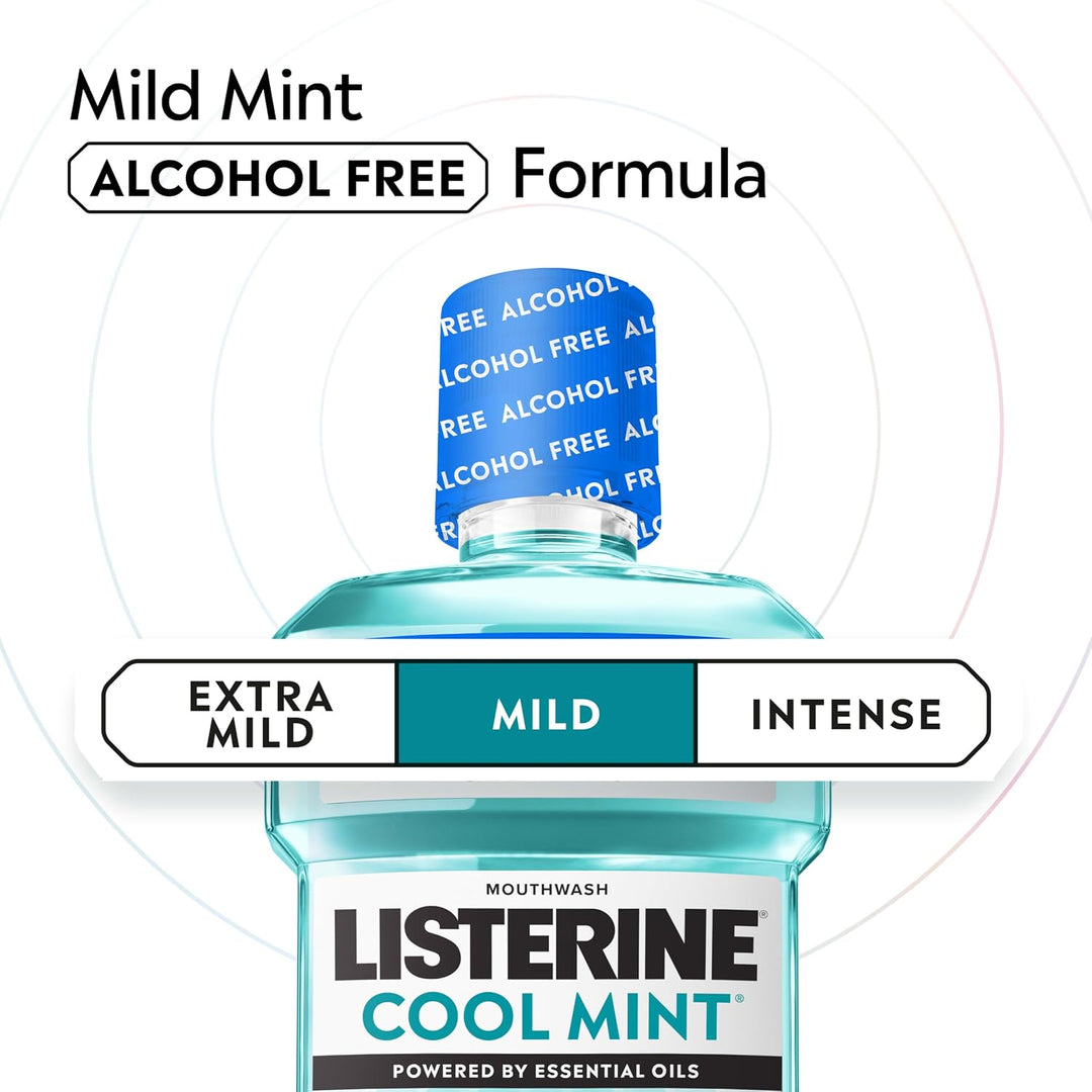 Listerine Enjuague bucal sin alcohol de menta fresca, eliminación d...