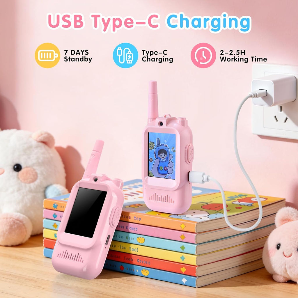 Walkie Talkies de video para niños paquete de 2 walkie