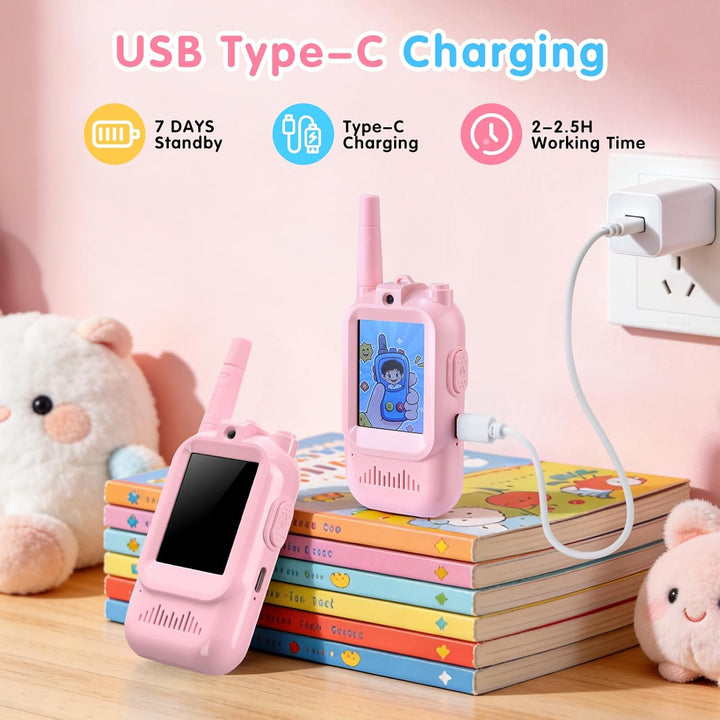 Walkie Talkies de video para niños paquete de 2 walkie