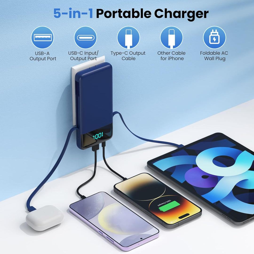 AONIMI Cargador portátil para iPhone 13800mAh USB C Power Bank con...