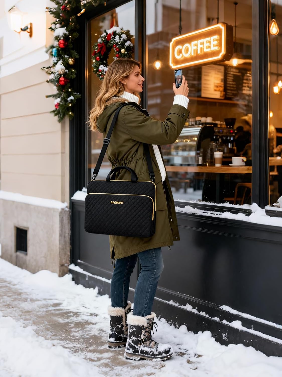 BAGSMART Funda para portátil de 15.6 pulgadas Compatible con MacBoo...