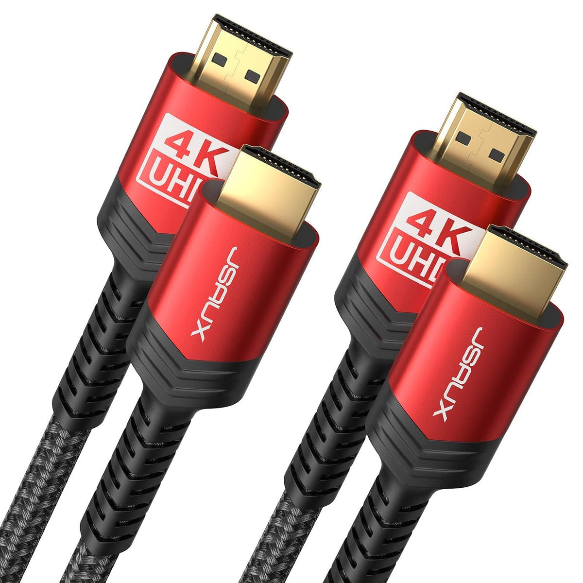 JSAUX - Cable HDMI largo de 25 pies, paquete de 2 cables HDMI 2.0 de alta