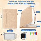 Feifeiya Cuaderno portátil de borrado en seco de 6 lados, color caqui, A4 9