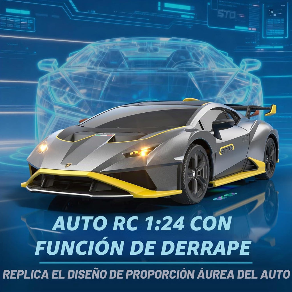 Lamborghini - Coche de juguete Lambo escala 1:24 (gris)