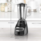 BLACK+DECKER, licuadora para encimera con jarra de vidrio para 6 tazas, configuración de 10 velocidades, de color negro, BL2010BG