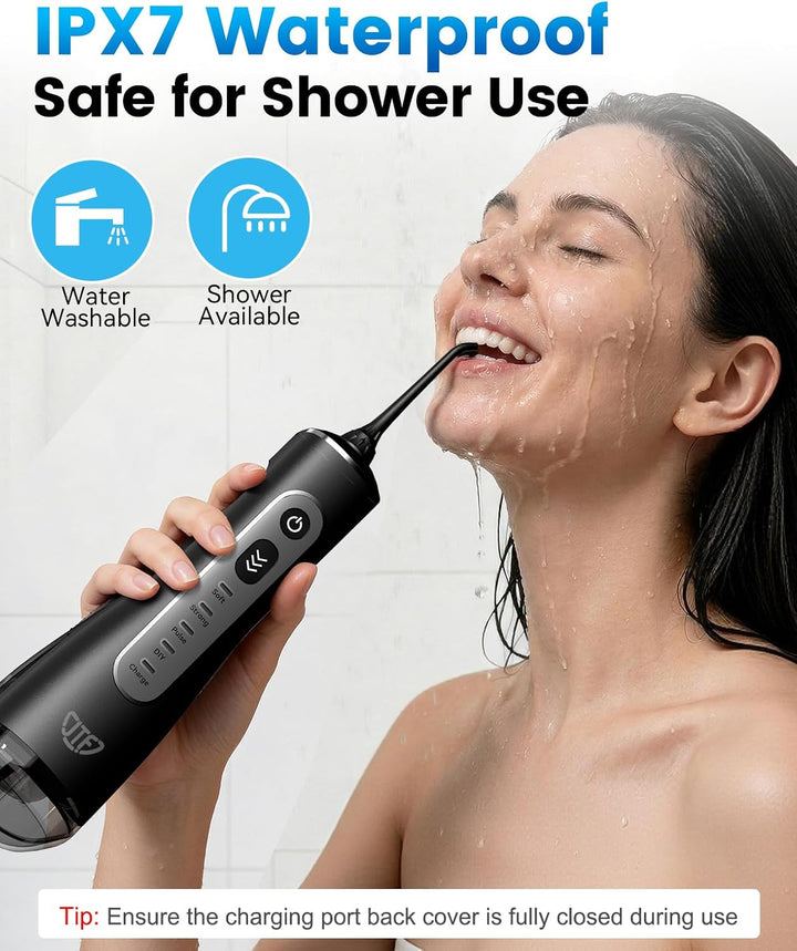 JTF Irrigador bucal portátil para dientes: 3 modos y 10 niveles de...