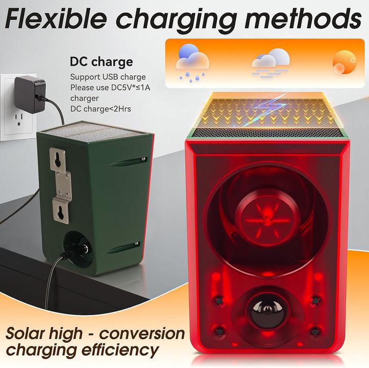 OUDAER Alarma Solar de Movimiento para Exteriores - Sonido