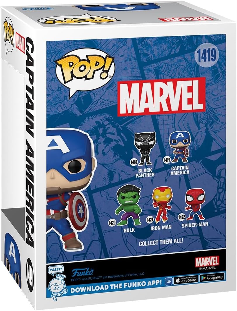 Funko Pop Marvel - Capitán América - Marvel Comics - Figura de vini...