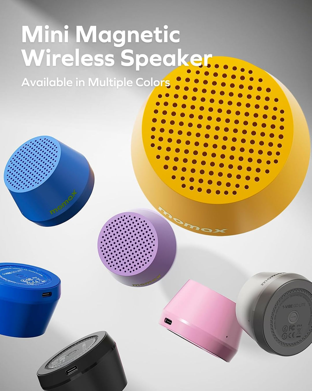 MOMAX Mini altavoz Bluetooth portátil \u2013 Altavoz magnético impe...