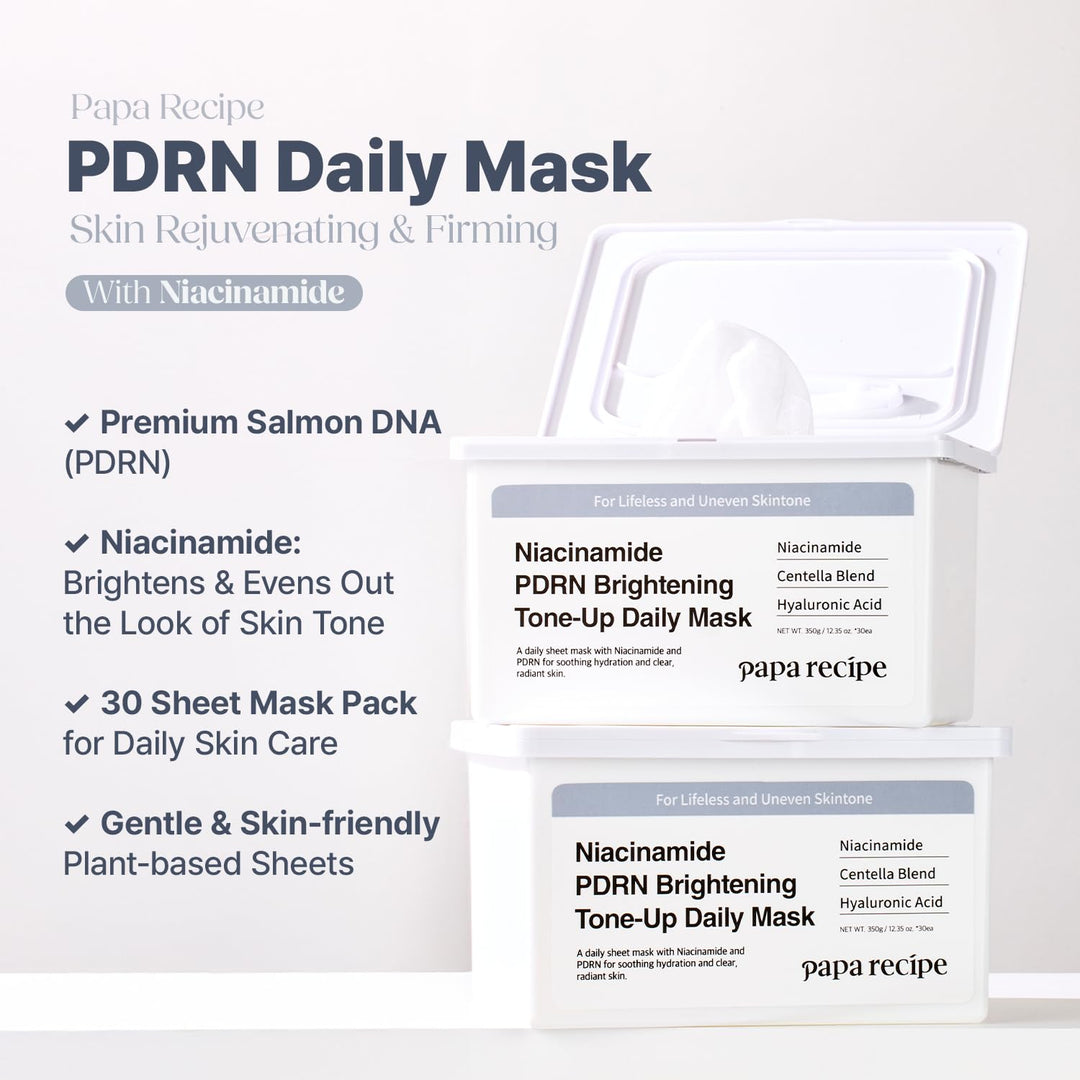 Papa Recipe Niacinamide PDRN - Máscara diaria iluminadora (30 hojas...
