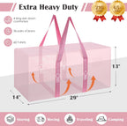 Paquete de 6 bolsas de mudanza con cremallera lateral completamente abierta, extra grandes de 93 L, resistentes al agua, plegables para almacenamiento para dormitorio universitario, mudanza y organización del hogar, color rosa