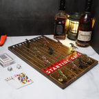 HOROW Juego de carreras de caballos – Juego de mesa de carreras de caballos de madera con 11 caballos de metal de lujo, 2 dados y 2 tarjetas, para Kentucky Derby y fiesta, regalo perfecto de cumpleaños y vacaciones