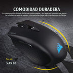 Corsair Harpoon - Ratón inalámbrico RGB ligero para juegos FPS/MOBA – 10,000 DPI – 6 botones programables – Bluetooth de baja latencia – Compatible con iCUE – PC, Mac, PS5, PS4, Xbox – Negro