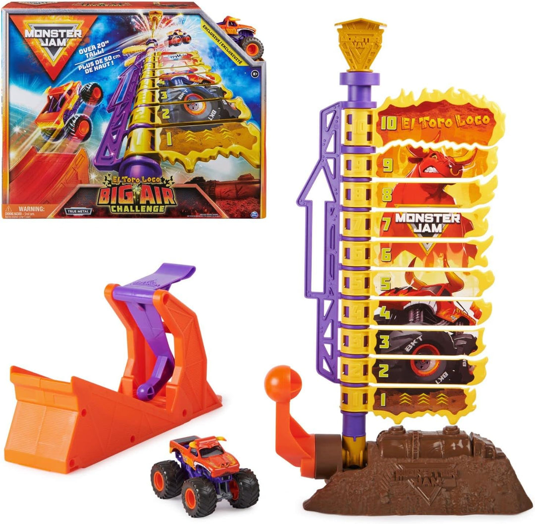 Monster Jam El Toro Loco Big Air Challenge Playset con camión monst...