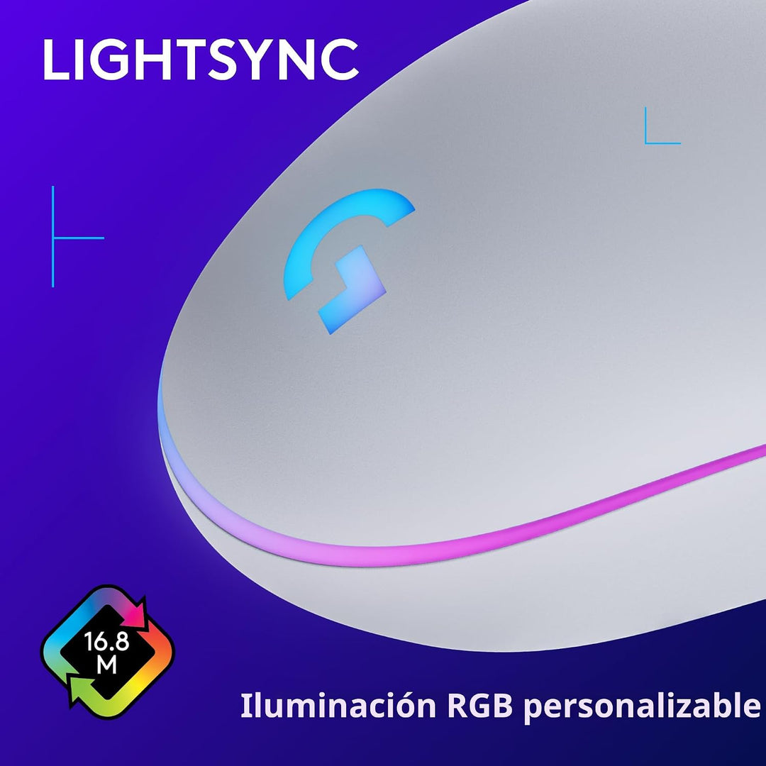 Logitech G203 - Mouse cableado para juegos, 8,000 DPI, efecto óptic...