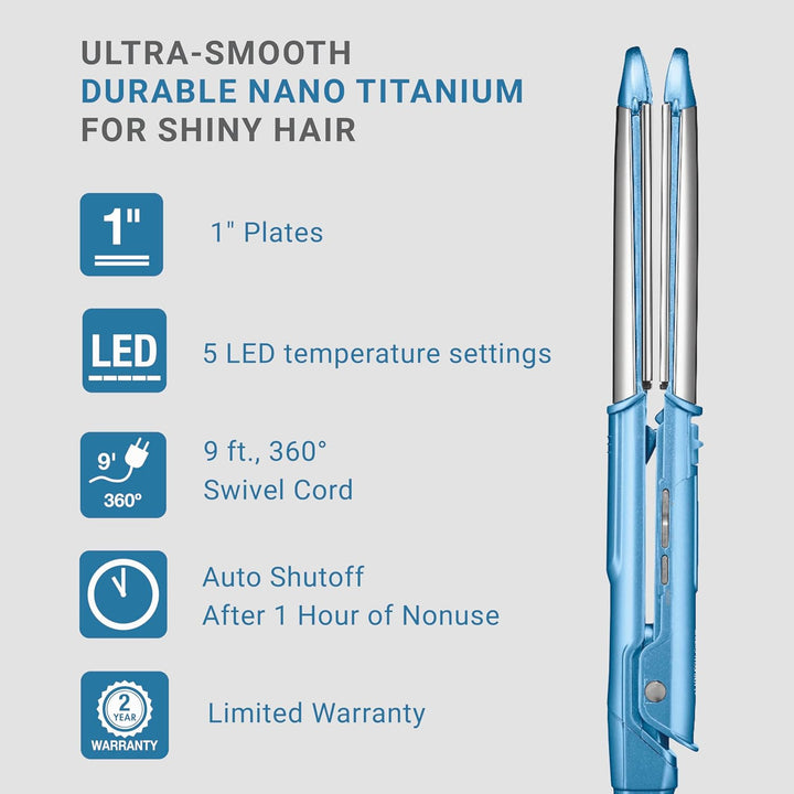 BaBylissPRO Plancha de acero inoxidable ultra suave de 1