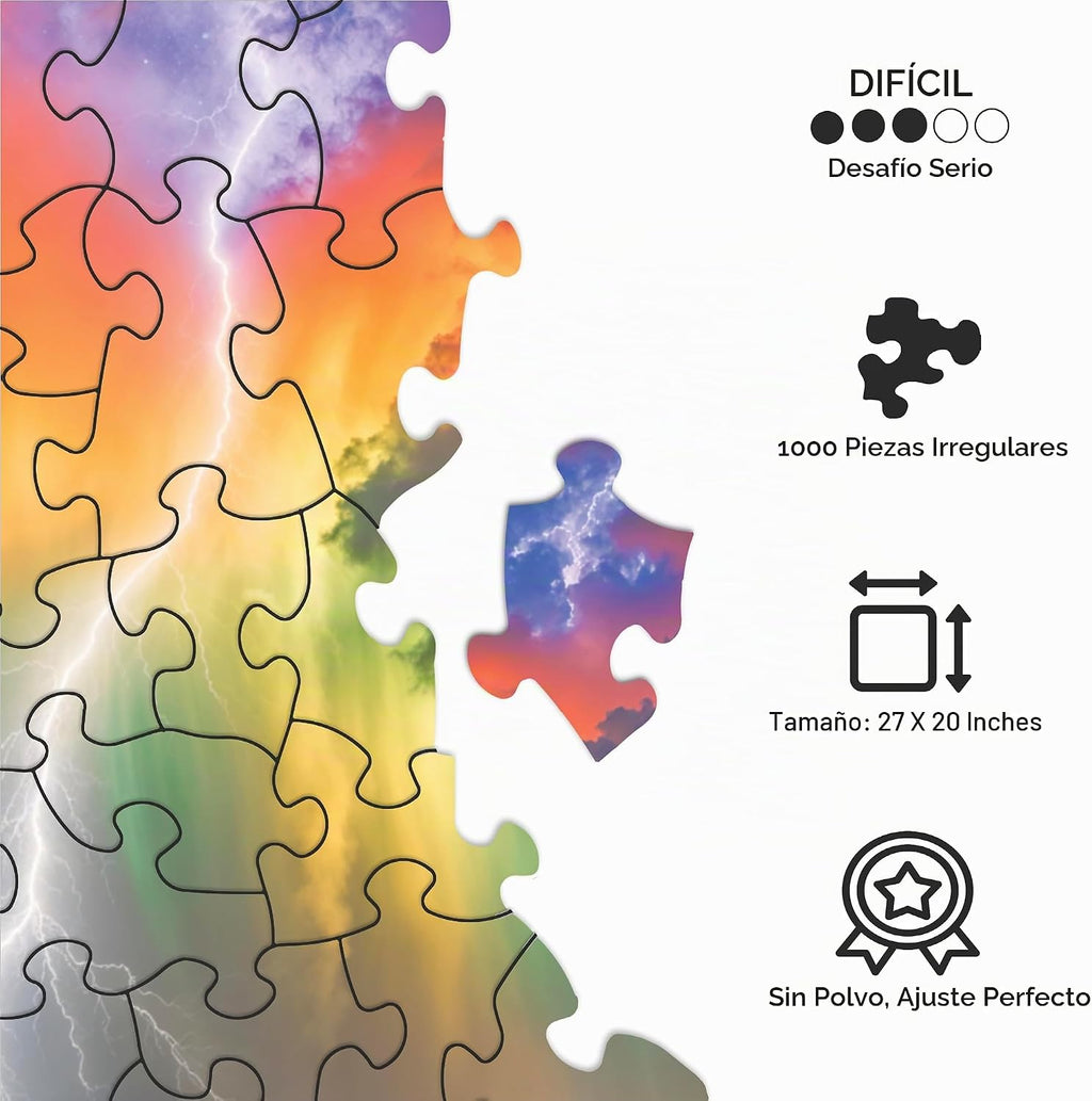 Rompecabezas sin imagen 1000 piezas irregulares Extremo Difícil Jigsaw Desafío Adultos Rompecabezas más difícil Sin guía Ultimate Brain Teaser Nivel Intermedio Stormlands Misterio Regalo