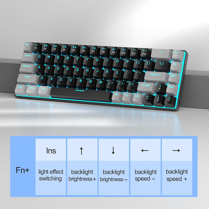 MageGee MK-Box - Teclado mecánico portátil 60% para juegos, retroil...