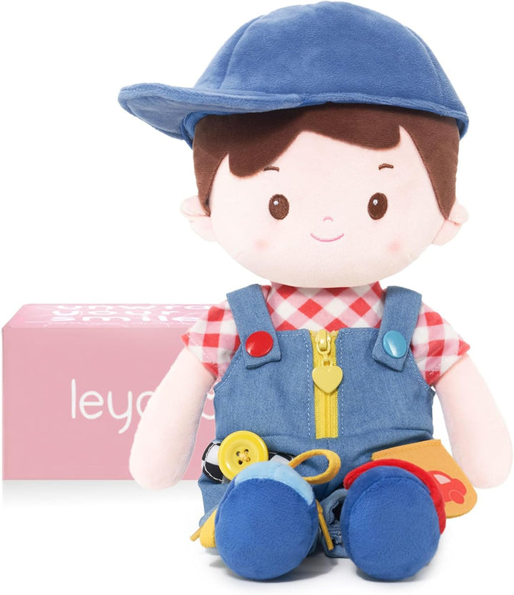LeyaDoll Muñeca de bebé suave educativa de 40.6 cm, muñeca sensoria...