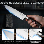 imarku Juego de cuchillos japoneses Santoku de acero inoxidable de 18