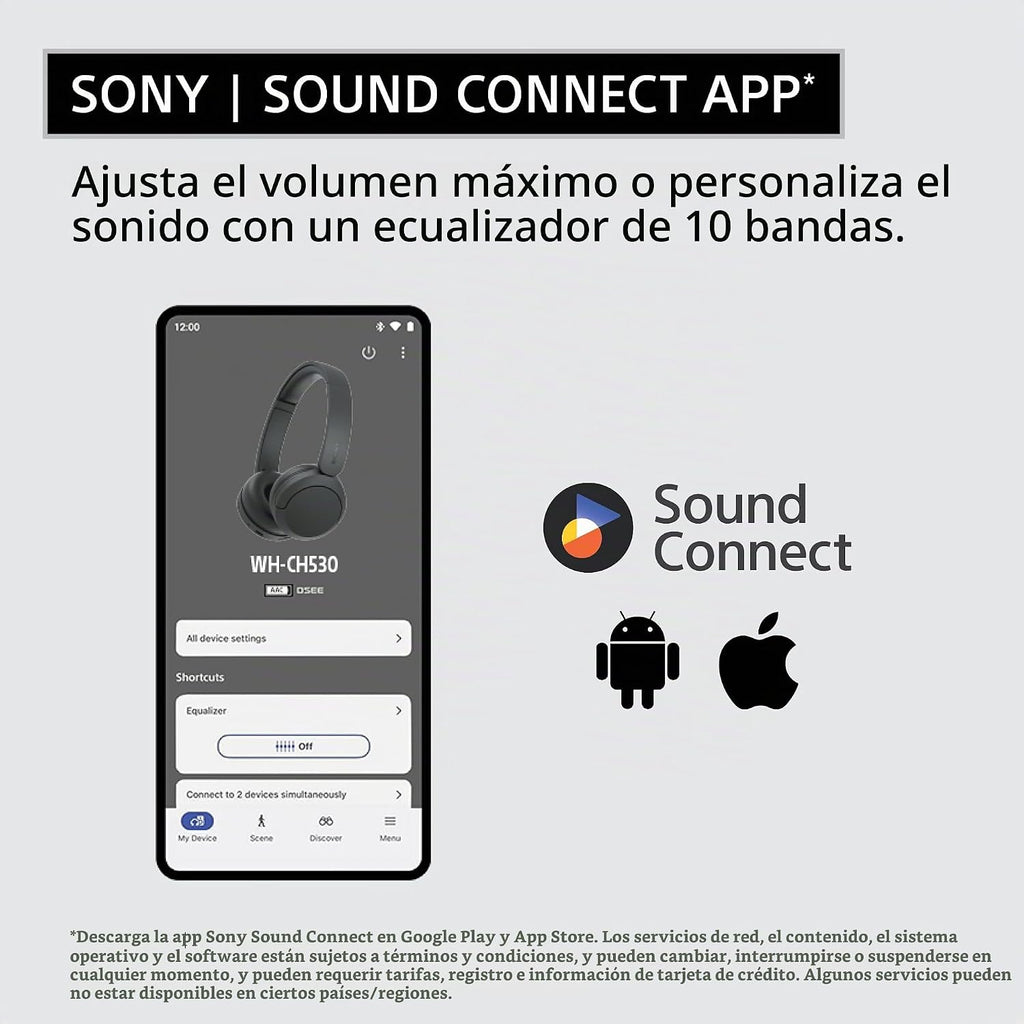 Sony WH-CH530 - Auriculares inalámbricos Bluetooth con micrófono, color