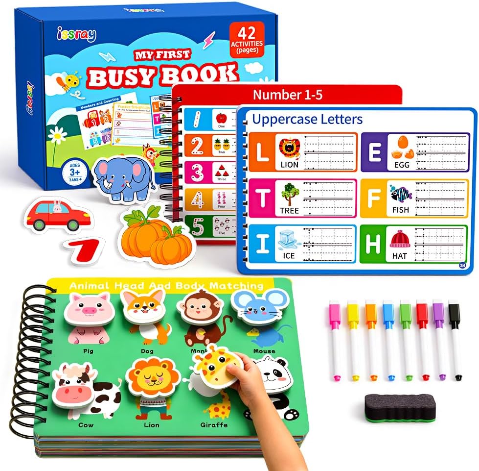 Libro ocupado para niños pequeños de 3 a 5 años, actividades de apr...