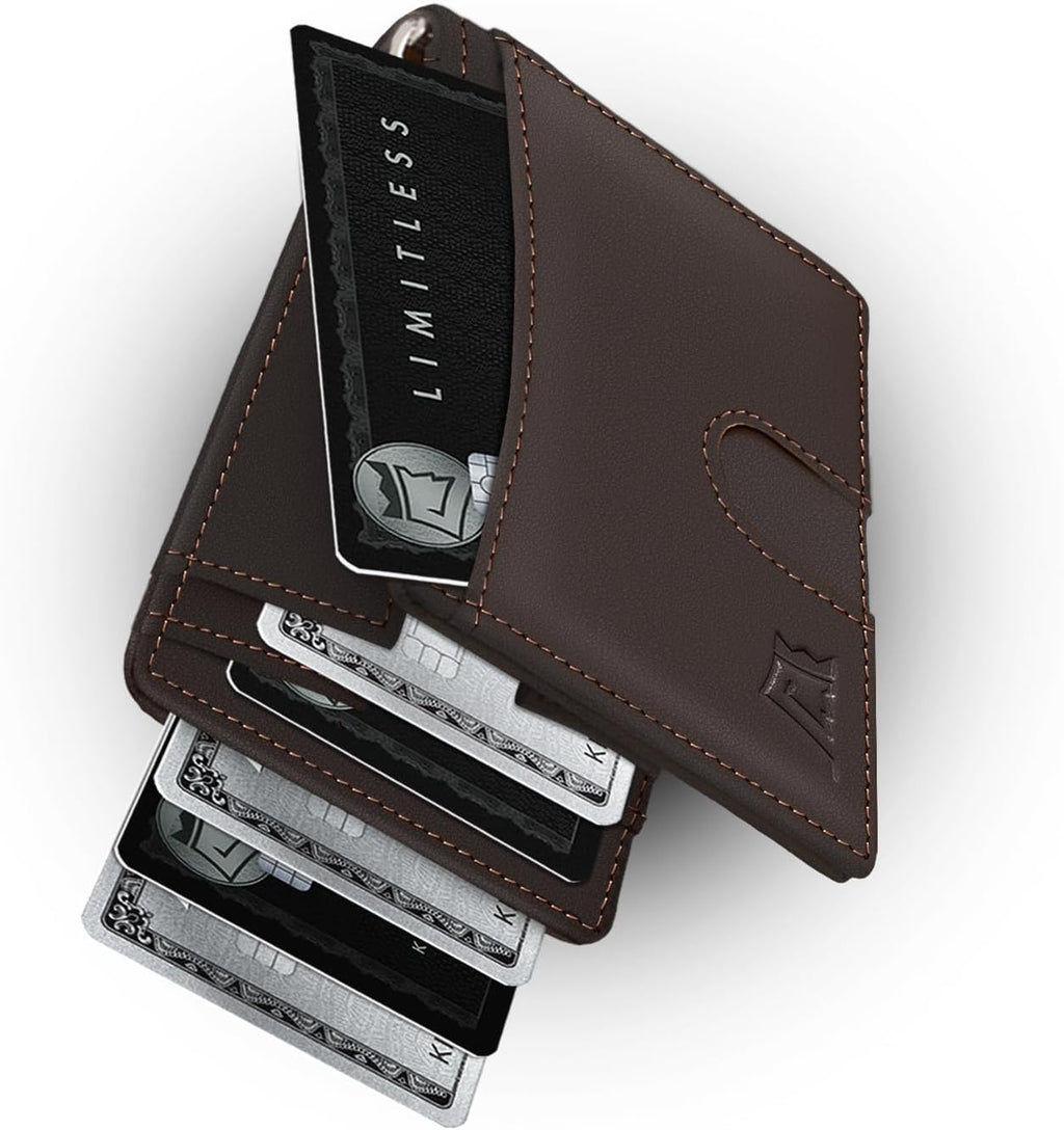 Kings Loot Billetera minimalista delgada con clip para dinero, trufa