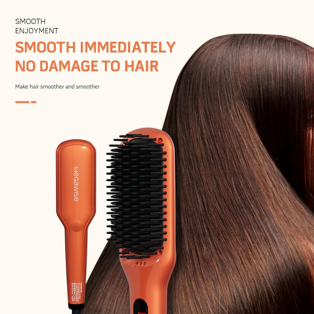 MEGAWISE Serie de cepillos alisadores de cabello (naranja vibrante)