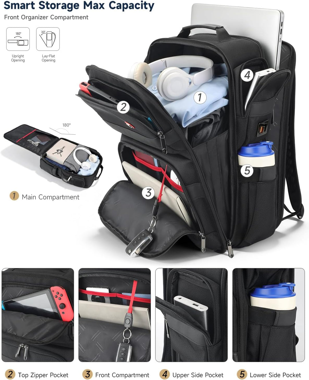 RoyalAnt Mochila de trabajo para hombres, mochila para laptop de 17...