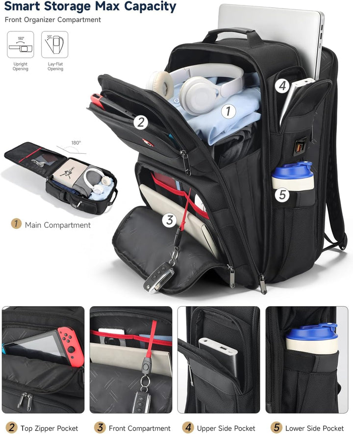 RoyalAnt Mochila de trabajo para hombres, mochila para laptop de 17...