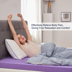 SINWEEK - Cubrecolchón de espuma viscoelástica de gel de 2 pulgadas, suave con ventilación y certificado CertiPUR-US, tamaño individual, color púrpura