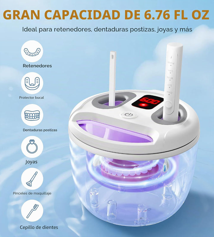 Househerb Limpiador ultrasónico de retenedor, cápsula de limpieza d...