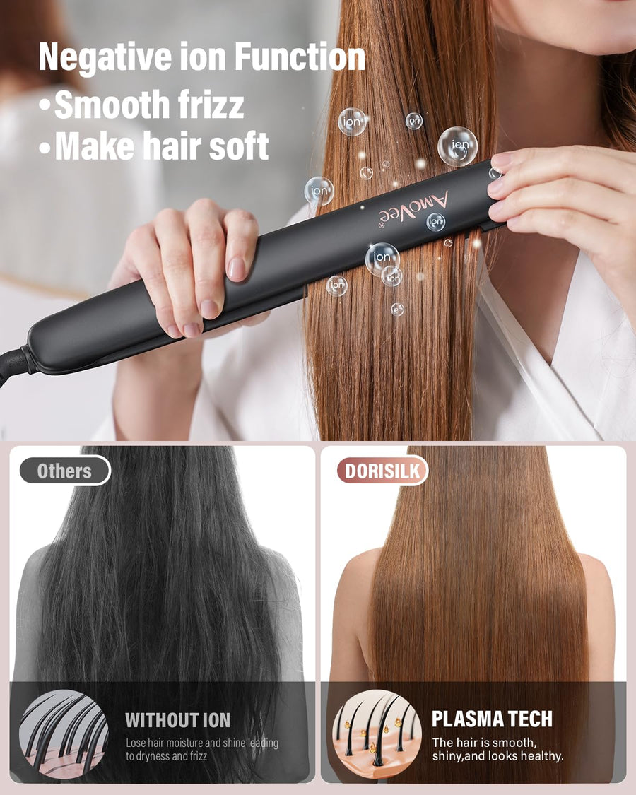 Plancha para alisar el cabello, alisadora y rizadora 2 en 1, planch...