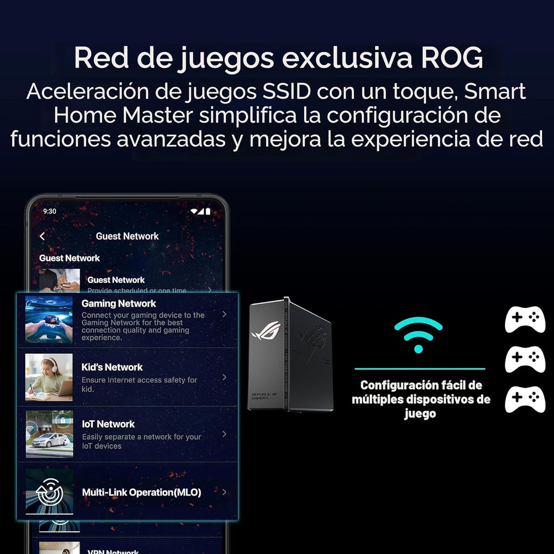 ASUS ROG Strix GS-BE12000 WiFi 7 Router Tri-Band, 12000 Mbps, capac...
