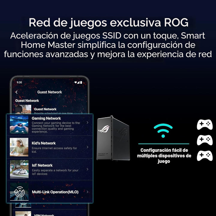 ASUS ROG Strix GS-BE12000 WiFi 7 Router Tri-Band, 12000 Mbps, capac...