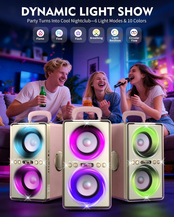 YIER Altavoz Bluetooth, altavoz de fiesta de pico de 240 W con grav...
