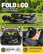 Zoosky Cochecito para mascotas 3 en 1 con transportador extraíble, cochecito plegable para perros y gatos pequeños/medianos, impermeable, todo terreno, con parasoles, asiento de coche