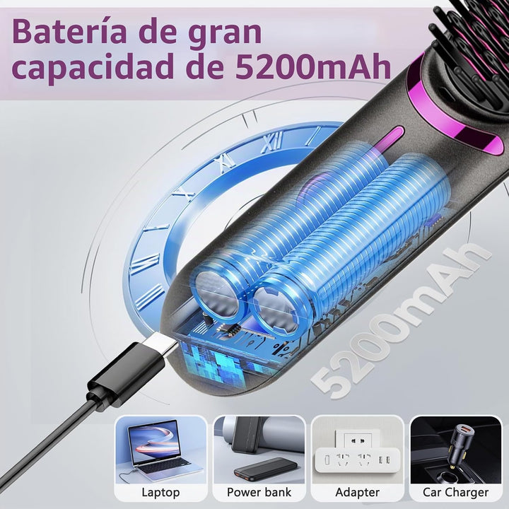 Unipampa Cepillo alisador de cabello 2 en 1, peine alisador de pelo...