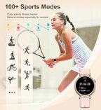 Iaret - Reloj inteligente para mujer, contestar/hacer llamadas, monitor de actividad física de 1.27 pulgadas con monitor de frecuencia cardíaca, sueño, SpO2, reloj inteligente para iPhone Android, más de 110 modos deportivos, elegante reloj para mujer