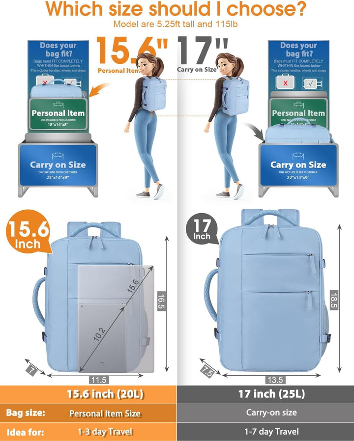 Capolo Mochila de viaje para mujeres y hombres, mochila impermeable...