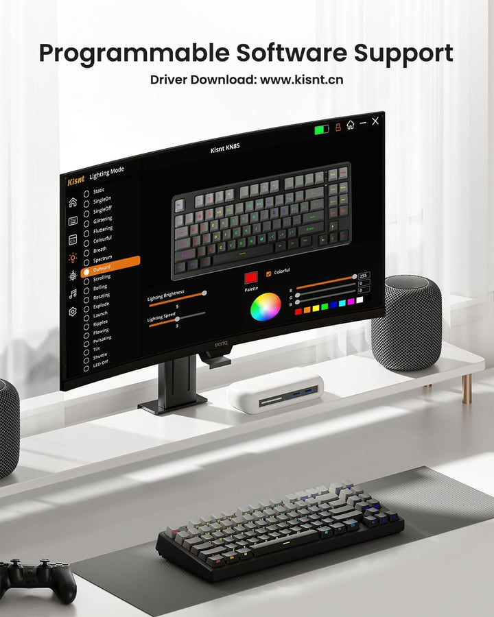 Wireless Mechanical Keyboard,Gasket Mounted Creamy Sound,Bluetooth\...