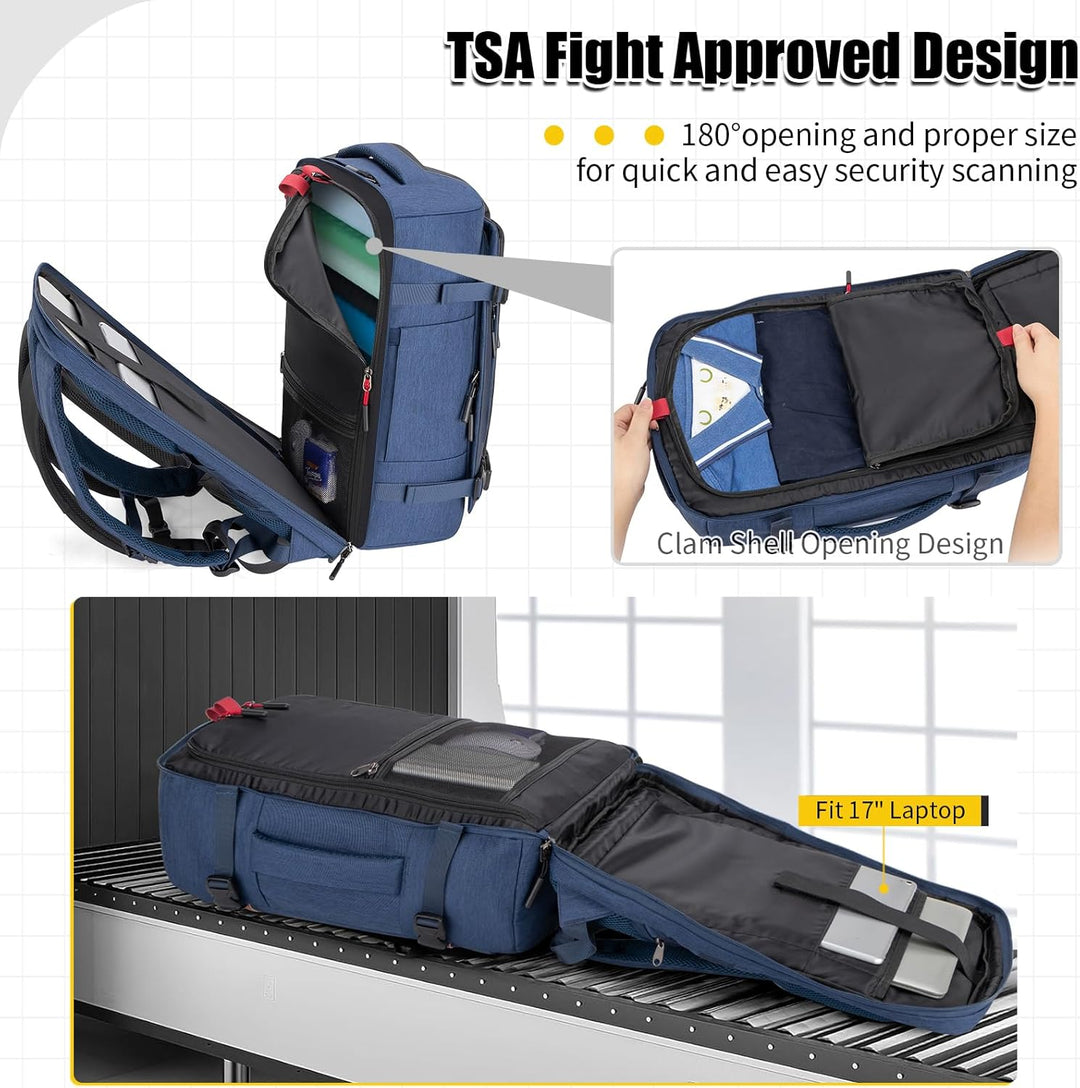 Velaybor Mochila de viaje de 42L con 4 cubos de embalaje, bolsa de...